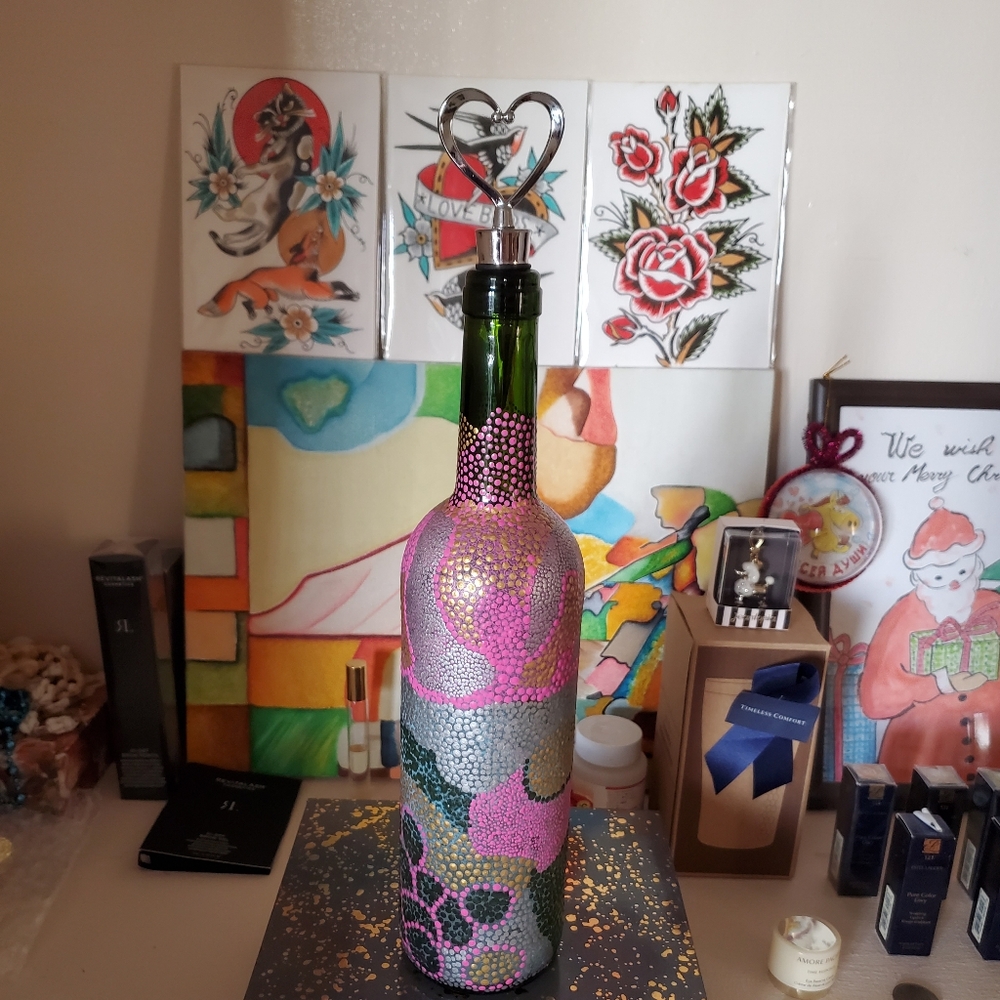 Hand-panted Decorative Bottle by Sifu Art AK